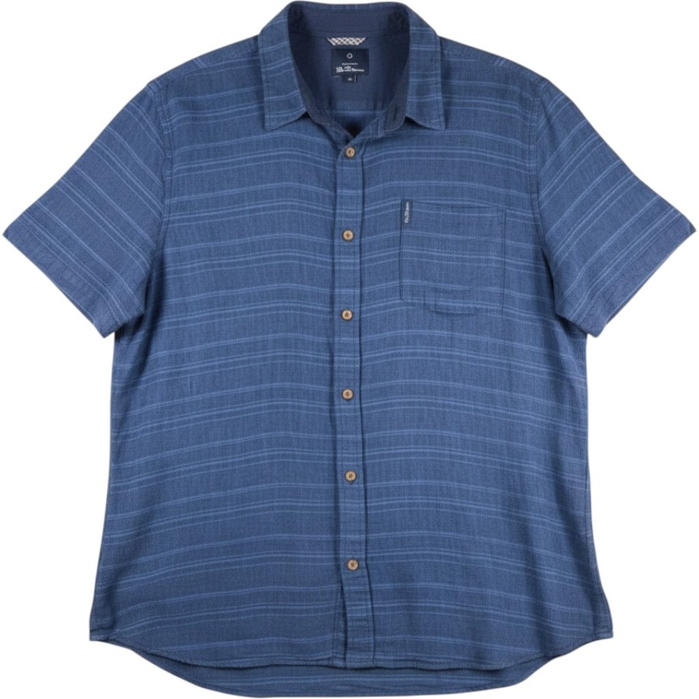 linen button down shirt stripes short sleeve mens‎ XL heritage 1960s mod preppy